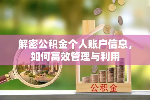 原州解密公积金个人账户信息，如何高效管理与利用